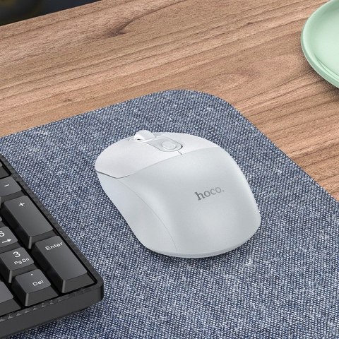 Myszka bezprzewodowa Hoco 2.4G 1600 dpi GM28 biało szara
