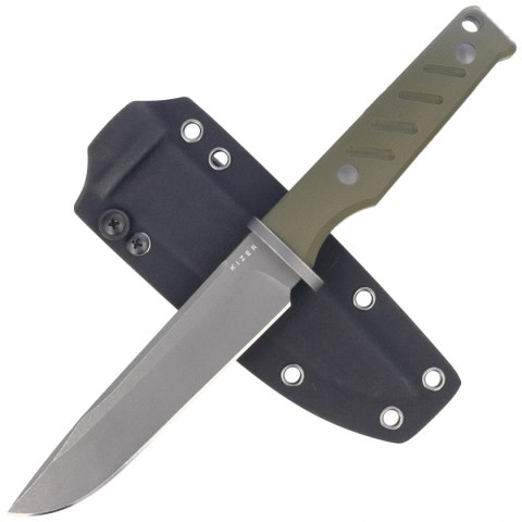 Nóż Kizer Camp 180 Olive Green G10, Gray Stonewashed AEB-L by Jonathan Styles (1096A2)