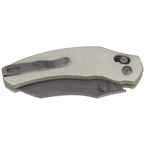 Nóż składany Kizer Bulldog Green Micarta, Gray Stonewashed Nitro-V by O.SHO (V3672A3)