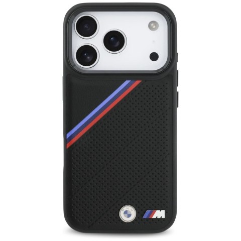 Etui BMW M Tricolor Metal Logo MagSafe do iPhone 17 Pro - czarne
