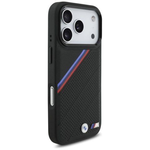 Etui BMW M Tricolor Metal Logo MagSafe do iPhone 17 Pro - czarne