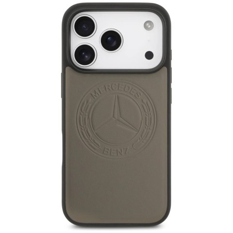 Etui Mercedes Leather Vintage Logo MagSafe na iPhone 17 Pro - beżowe