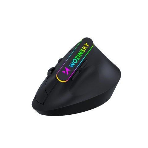 Mysz bezprzewodowa Wozinsky WMG-1164 gamingowa pionowa ergonomiczna 3600 DPI z podświetleniem RGB - czarna