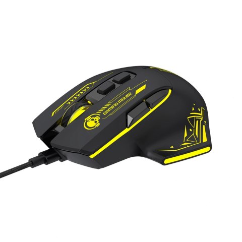 Mysz przewodowa Wozinsky WMGK-1181W gamingowa optyczna 7200 DPI z podświetleniem - czarno-żółta