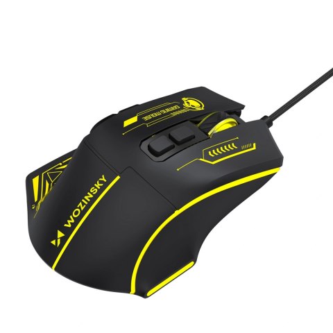Mysz przewodowa Wozinsky WMGK-1181W gamingowa optyczna 7200 DPI z podświetleniem - czarno-żółta