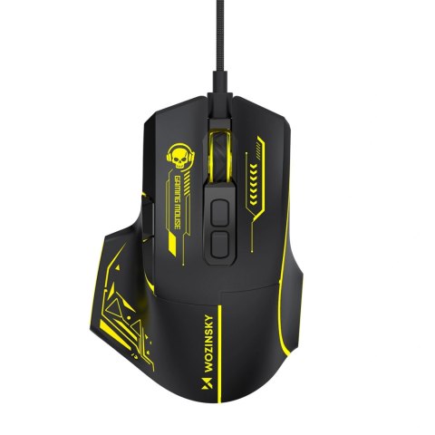 Mysz przewodowa Wozinsky WMGK-1181W gamingowa optyczna 7200 DPI z podświetleniem - czarno-żółta