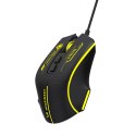 Mysz przewodowa Wozinsky WMGK-1181W gamingowa optyczna 7200 DPI z podświetleniem - czarno-żółta