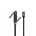 XO kabel NB-Q311 PD USB-C - USB-C 1,5m 240W czarny płaski z podstawką