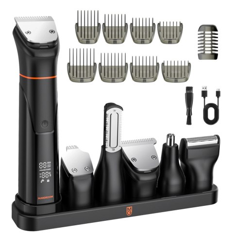 Trymer MAXGROOM JK-666 6w1 do brody, włosów, ciała, nosa i uszu IPX6 - czarny