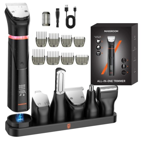 Trymer MAXGROOM JK-666 6w1 do brody, włosów, ciała, nosa i uszu IPX6 - czarny