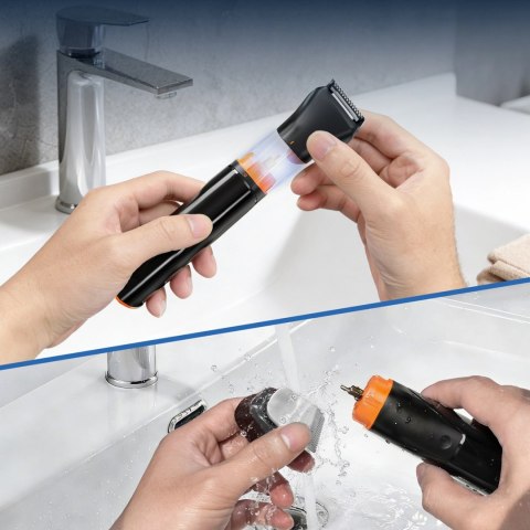 Trymer MAXGROOM JK-666 6w1 do brody, włosów, ciała, nosa i uszu IPX6 - czarny