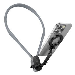 Uchwyt na telefon na szyję magnetyczny Hoco K31 szaro czarny