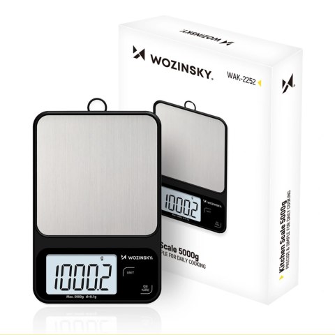 Waga kuchenna Wozinsky WAK-2252 dokładna z dużym wyświetlaczem LCD do 5 kg - czarna