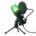 Wozinsky mikrofon do komputera studyjny gamingowy USB Statyw RGB - czarny