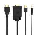 Kabel Orico XD-VATH VGA i mini jack 3.5 mm do HDMI Full HD 60 Hz z zasilaniem USB 5 m - czarny