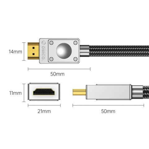 Kabel Orico H4BY HDMI 2.0 0.5 m - czarny