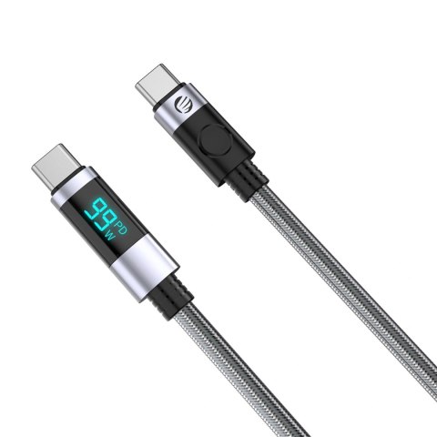 Kabel Orico LDC2C USB-C - USB-C PD 100 W z wyświetlaczem LED 480 Mb/s 2 m - 2szt. - czarny