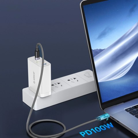 Kabel Orico LDC2C USB-C - USB-C PD 100 W z wyświetlaczem LED 480 Mb/s 2 m - 2szt. - czarny