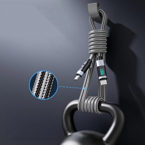 Kabel Orico LDC2C USB-C - USB-C PD 100 W z wyświetlaczem LED 480 Mb/s 2 m - 2szt. - czarny