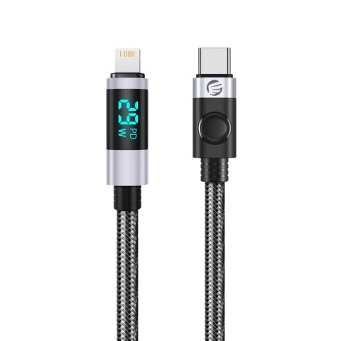Kabel Orico LDC2L USB-C do Lightning PD 29 W z wyświetlaczem LED 480 Mb/s 1.5 m - czarny