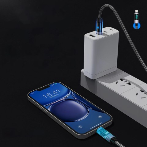 Kabel Orico LDC2L USB-C do Lightning PD 29 W z wyświetlaczem LED 480 Mb/s 1.5 m - czarny