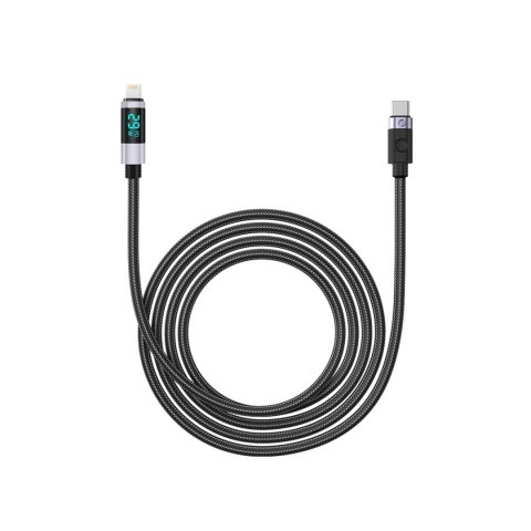 Kabel Orico LDC2L USB-C do Lightning PD 29 W z wyświetlaczem LED 480 Mb/s 2 m - czarny
