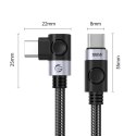Kabel kątowy Orico C2CWT USB-C do USB-C PD 100 W 20 Gb/s 4K 60 Hz 2 m - czarny