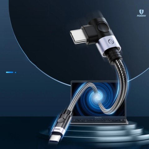 Kabel kątowy Orico C2CWT USB-C do USB-C PD 100 W 20 Gb/s 4K 60 Hz 2 m - czarny