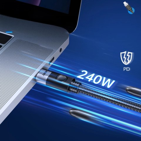 Kabel kątowy Orico CW240 USB-C do USB-C PD 240 W 2 m - czarny