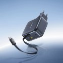 Ładowarka sieciowa Baseus EnerCore CJ11 100W z portami USB-A oraz USB-C i ze zwijanym kablem USB-C - czarna