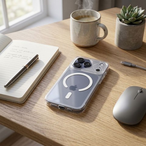 Etui na iPhone 14 PRO Aurora zgodne z MagSafe białe