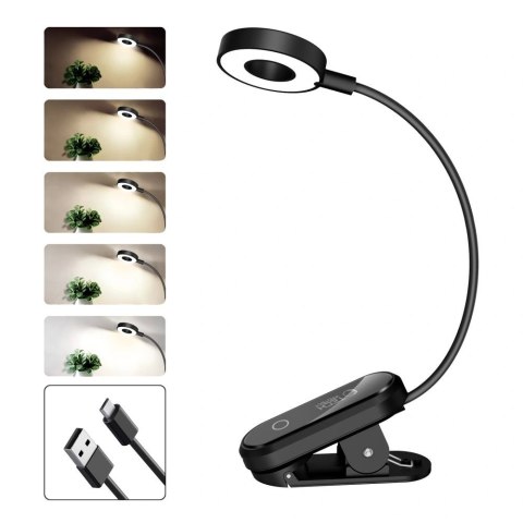 Lampka bezprzewodowa Tech-Protect LL100 z klipsem + Kabel USB-A / USB-C 30 cm - czarna