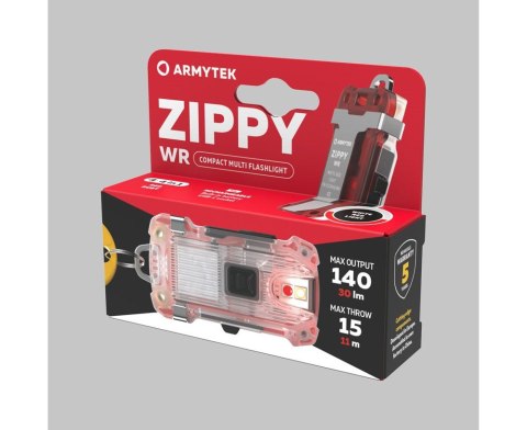 Latarka Armytek Zippy WR USB-C Red 140/30 lm