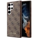 Etui Guess 4G Metal Gold Logo na Samsung Galaxy S23 Ultra - brązowe