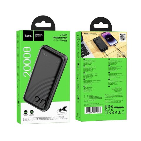 HOCO powerbank 20000 mAh 2A J123A czarny