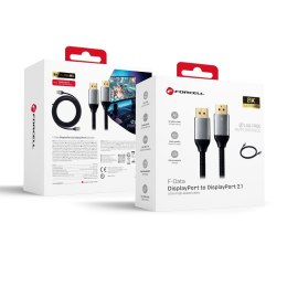 Kabel Display Port do Display Port 2.1 Forcell 16K 60Hz/8K 120Hz/4K 240Hz - High Speed, HDR, Ethernet, G-SYNC/FreeSync, 80Gbps, 