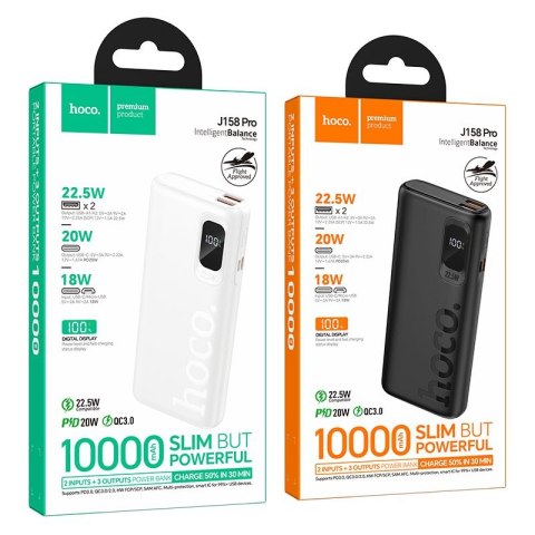 Powerbank Hoco 10000 mAh QC PD 2A 22,5W J158 Pro biały