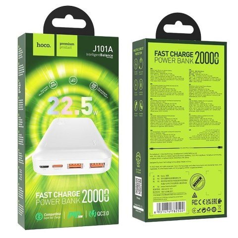 Powerbank Hoco 20000 mAh QC PD 3A 22,5W J101A biały