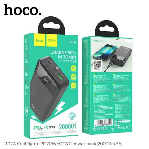 Powerbank Hoco 20000 mAh QC3.0 PD 3A 20W J102A czarny