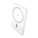 Powerbank zgodny z MagSafe Hoco 5000 mAh QC PD 2A 20W ultra-cienki J140A biały