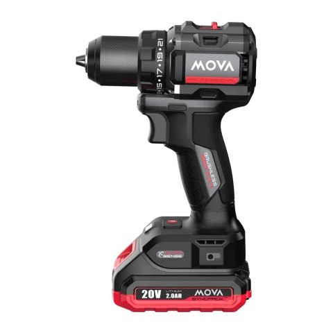 Wiertarko-wkrętarka bezszczotkowa MOVA PD80K 20V 80Nm (bateria i ładowarka w zestawie)