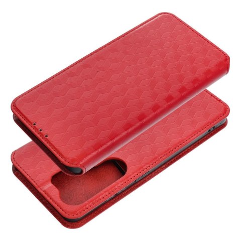Etui z klapką na Motorola G17 POWER Cubic Book czerwone