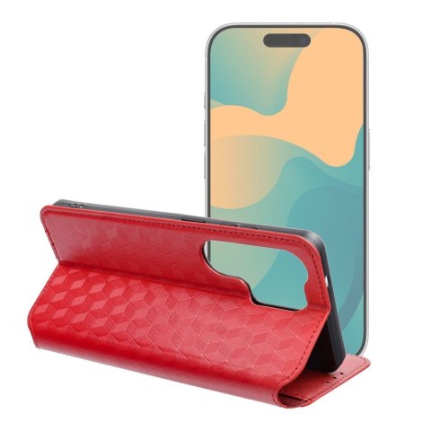 Etui z klapką na Motorola G57 POWER Cubic Book czerwone