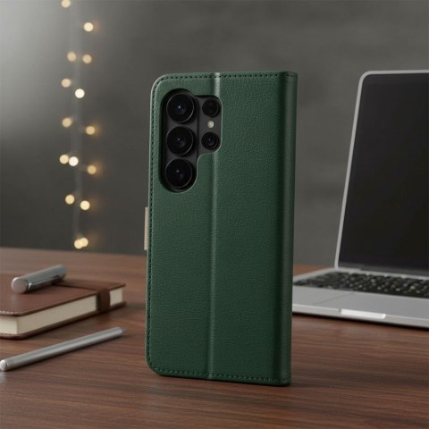 Etui z klapką na Motorola G57 POWER Split Book zielono-złote