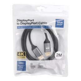 Kabel Display Port do Display Port 1.4 Blue Star 4K 144Hz - High Speed, HDR, Ethernet, G-SYNC/FreeSync, 32Gbps, 2 m czarny