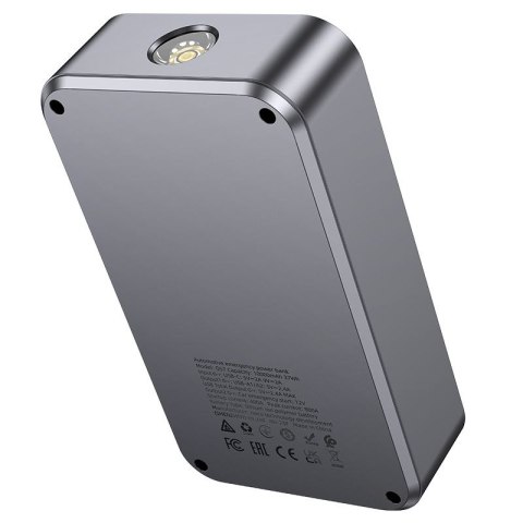 Powerbank 10000 mAh 2,4A 18W z funkcją rozruchu samochodu Hoco QS7 metaliczny szary