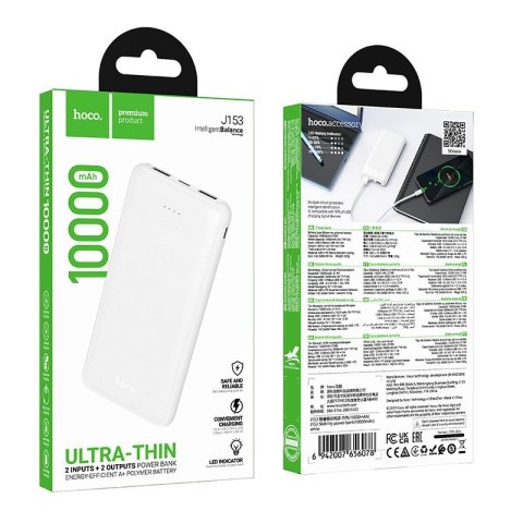 Powerbank 10000 mAh 2A 10W Hoco J153 biały