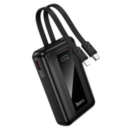 Powerbank 10000 mAh QC PD 22,5W z wbudowanymi kablami USB C + Lightning Hoco J162 czarny