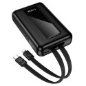 Powerbank 10000 mAh QC PD 22,5W z wbudowanymi kablami USB C + Lightning Hoco J162 czarny