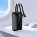 Powerbank 10000 mAh QC PD 22,5W z wbudowanymi kablami USB C + Lightning Hoco J162 czarny